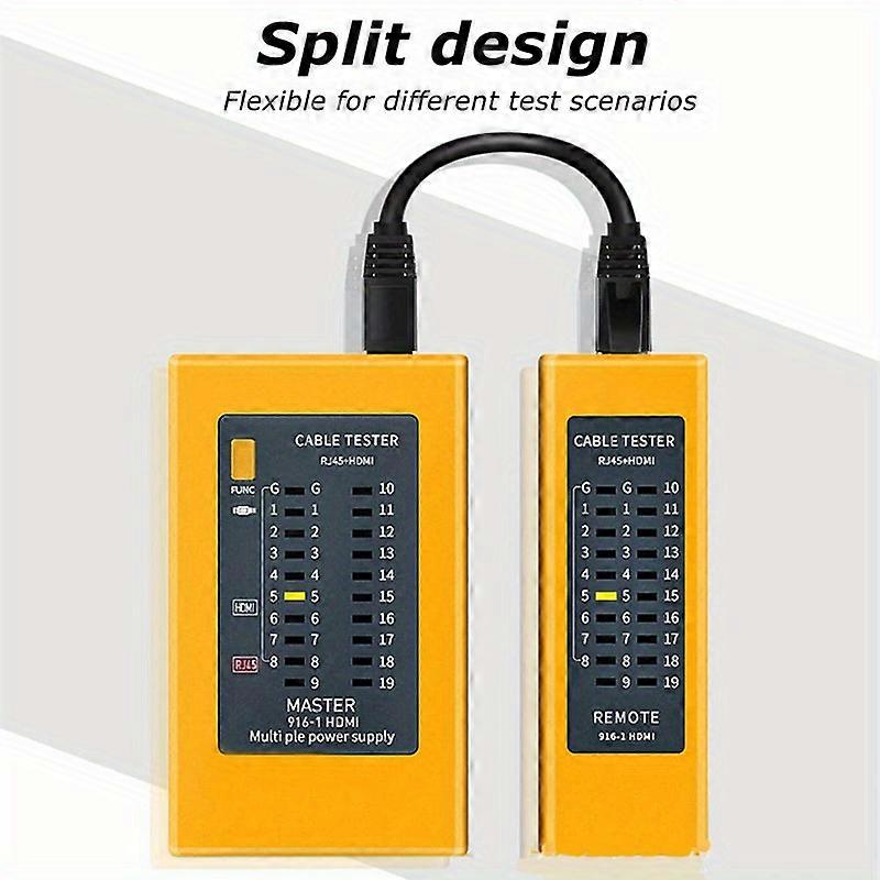 1pc Multi-Functional HDMI & RJ45 Network Cable Tester - Dual-Use Battery Powered/USB Ethernet LAN Cable Detector with 36V Operating Voltage