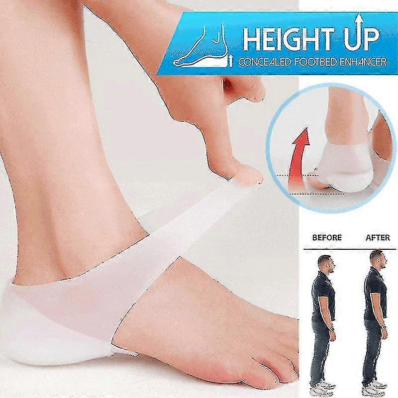 1 paire d’amplificateurs de semelle dissimulés Invisible Height Increase Silicone Insoles Pads
