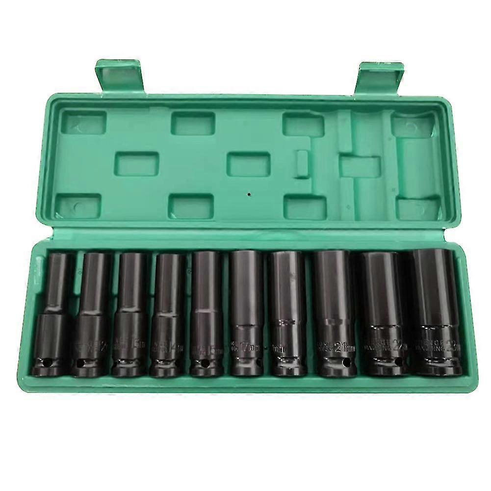 10pcs Hand Tool Black Repair Metric Accessories Garage Deep Impact Socket Set