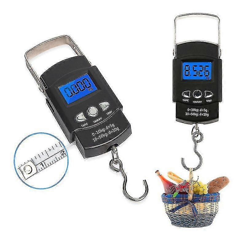 Fishing Scale Backlit Lcd Display Fishing Scale With Measuring Tape, Electronic Balance Digital Fishing Hanging Hook Scale