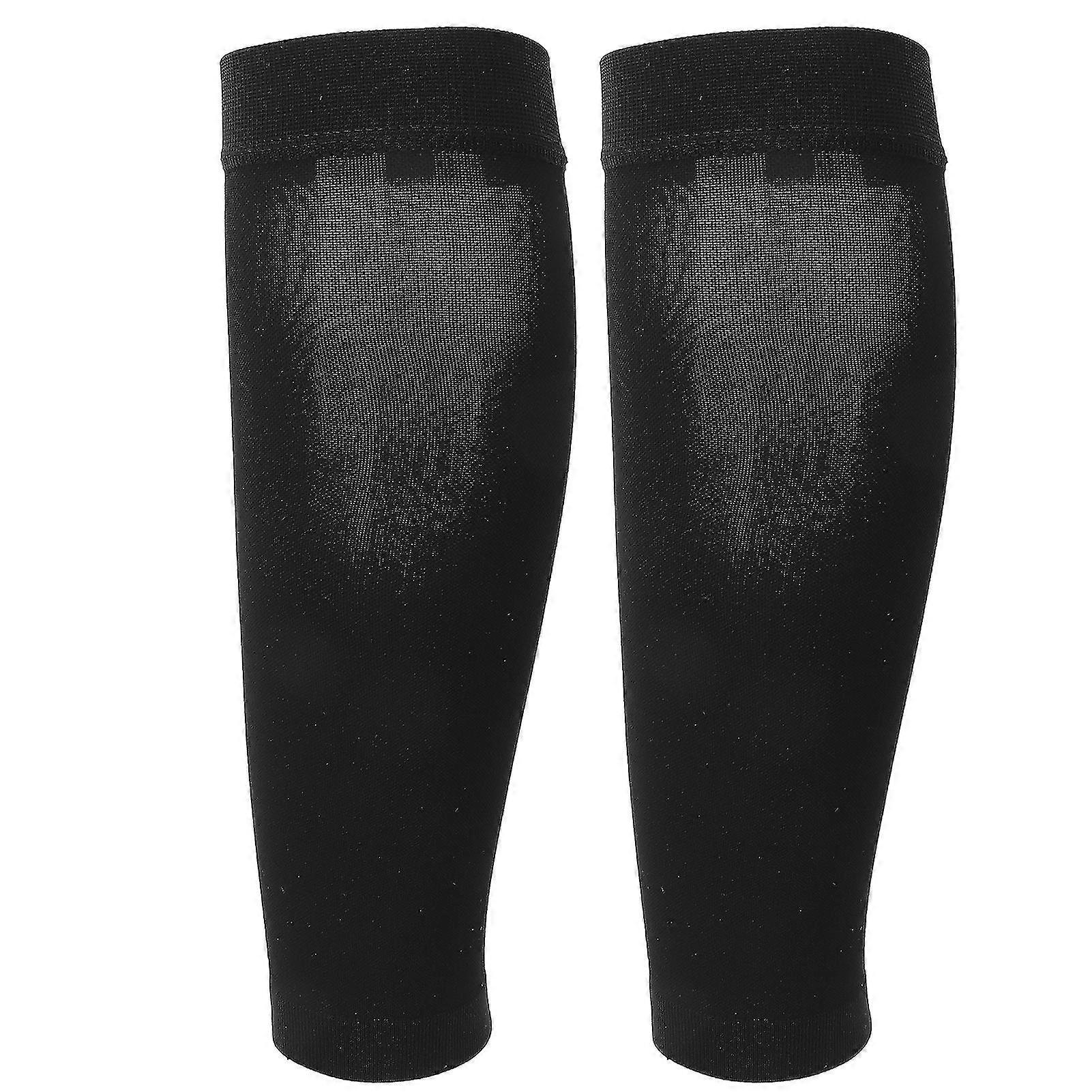 XXL Black Women's Soft Elastic Calf Compression Sleeve for Running Legs Shaping Socks