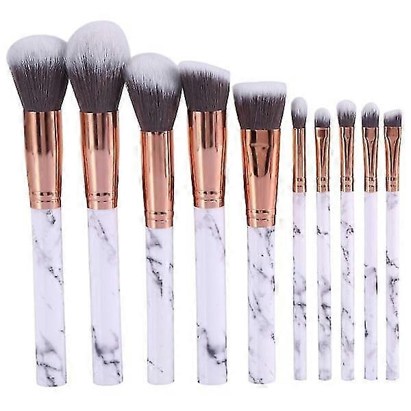 10 pcs Professional makeup brushes, make up set, marble White