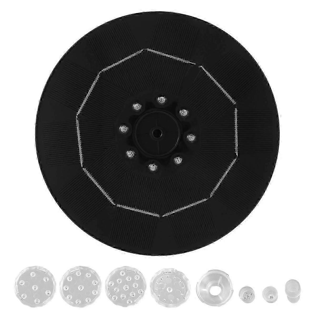 משאבת מזרקת LED סולארית 18 ס"מ עם סוללה 3000mAh 3.5W 6 פיות משאבת מזרקת לאמבט ציפורים גינה רכיבה על אופניים