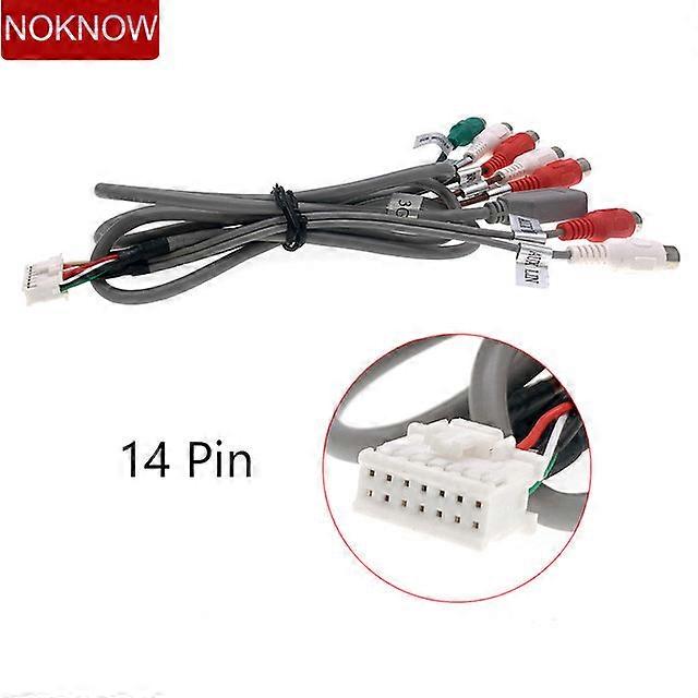 14 Pin RCA Bluetooth Transmitters Car Android Stereo Radio USB Data SUB Woofer Wiring Harness Connector Adapter Cable For Android Universal Accessorie