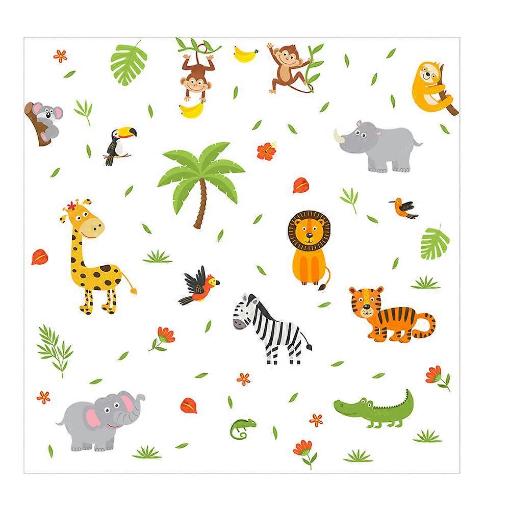 1 Sheet Animals Wall Sticker Cartoon Party Sticker Party Window Sticker for Decor
