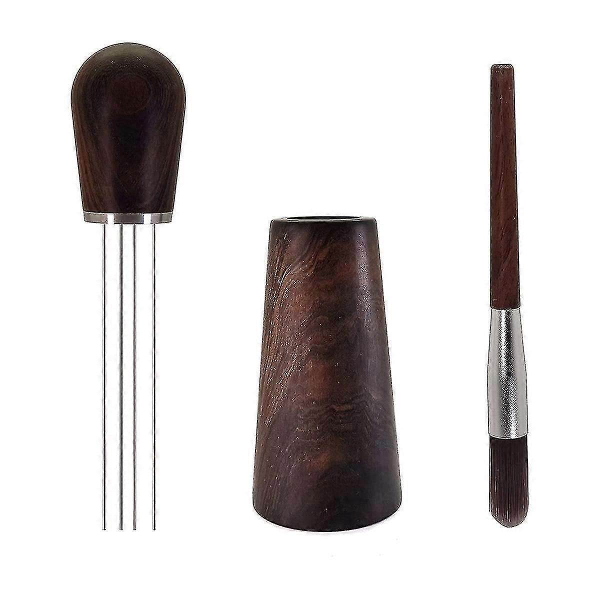 Espresso Coffee Stagitr, Barista Distribution Tool, 4 aiguilles Espresso Coffee Stir Set avec support