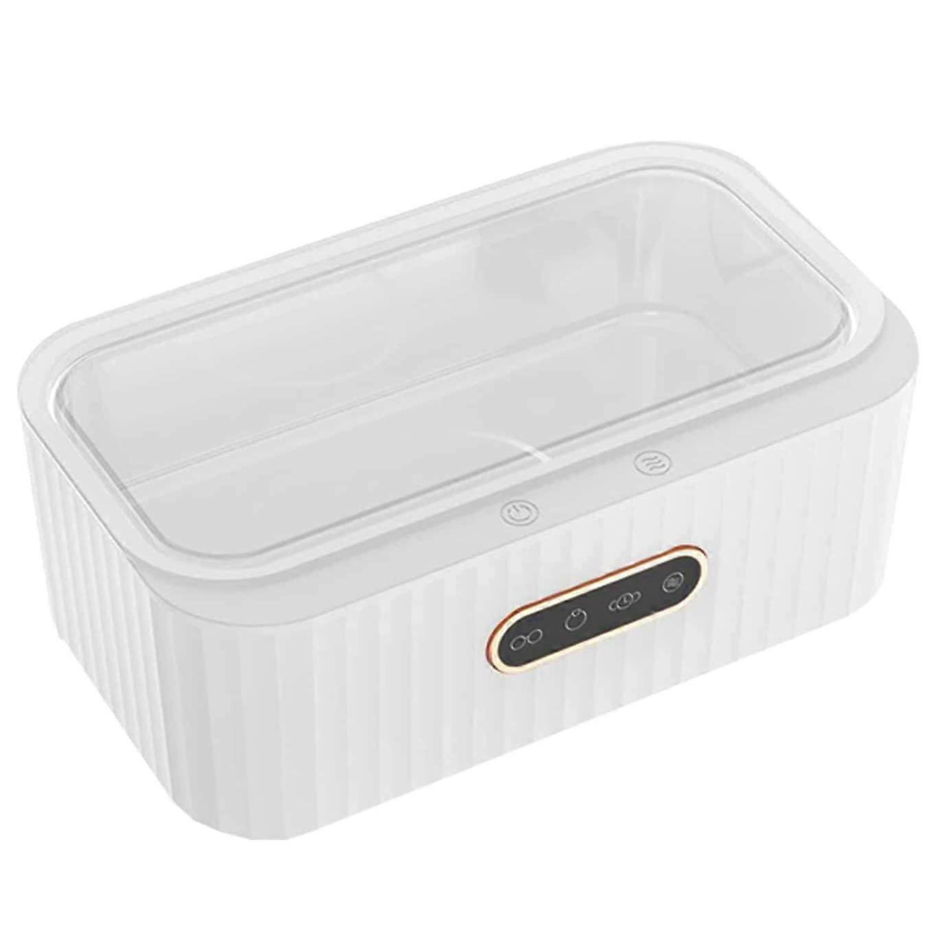 Ultrasonic, Low Noise Jewellery Cleaner Machine with 4 Timing Cleaning Settings(white)