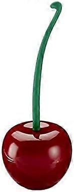 Cepillo de inodoro rojo en forma de cereza