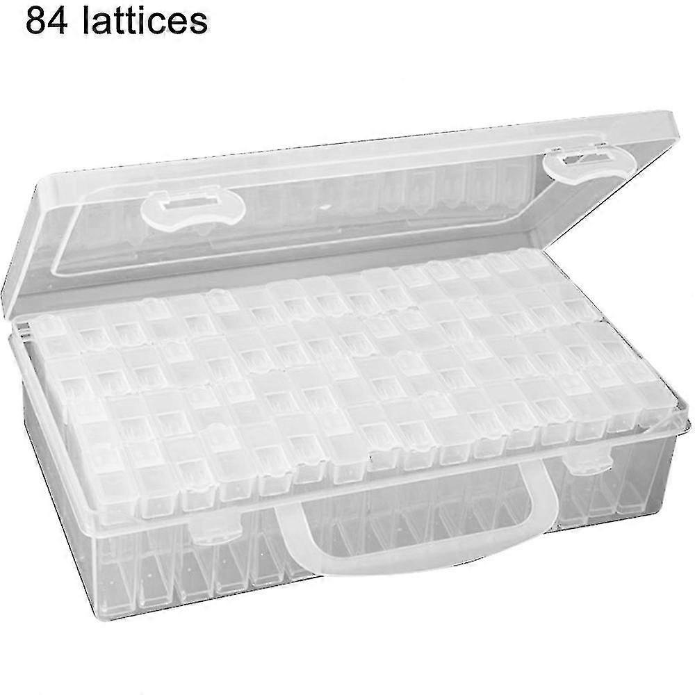 Transparente Box mit 42/84 Gittern, Aufbewahrungsbox für handgefertigte Perlen, Diamantmalerei, Glas, Reisperlen-Box, Nailart-Zubehörbox