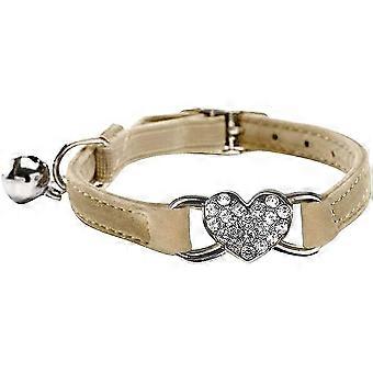 Heart Cat Collar With Safety Belt And Bell Adjustable 8-10 Inches For Kitten Cats