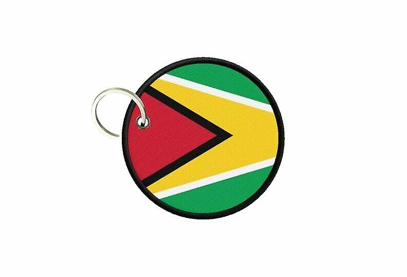Keychain keys guyana flag printed round round round