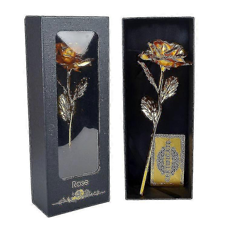 2pc Gold Plated Eternity Rose In Gift Box-yyc