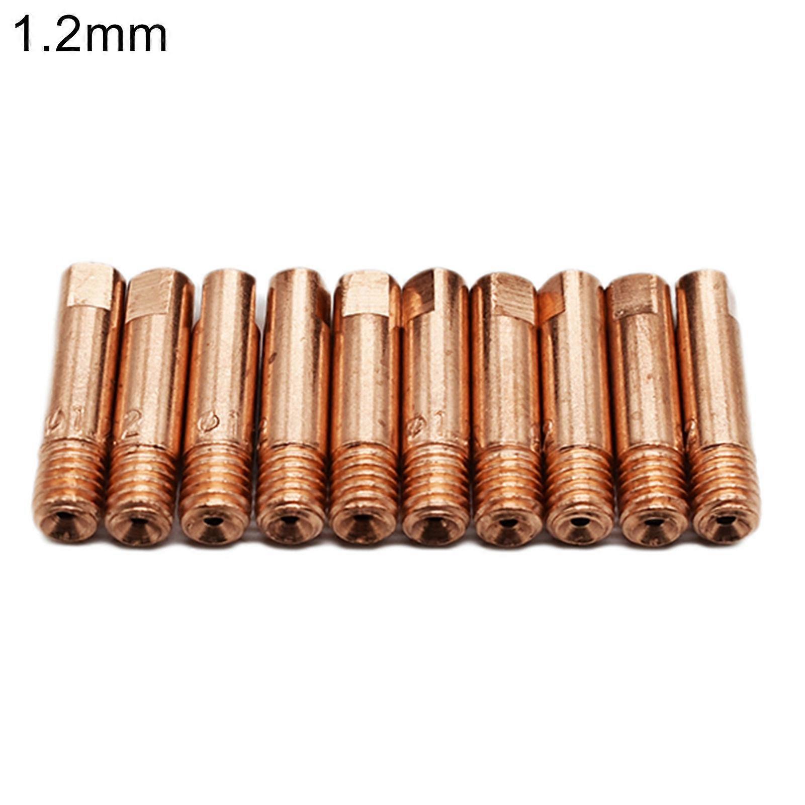 10Pcs Red Copper 15AK MIG Welding Torch M6 0.6/0.8/1.0/1.2mm Contact Tip Nozzle