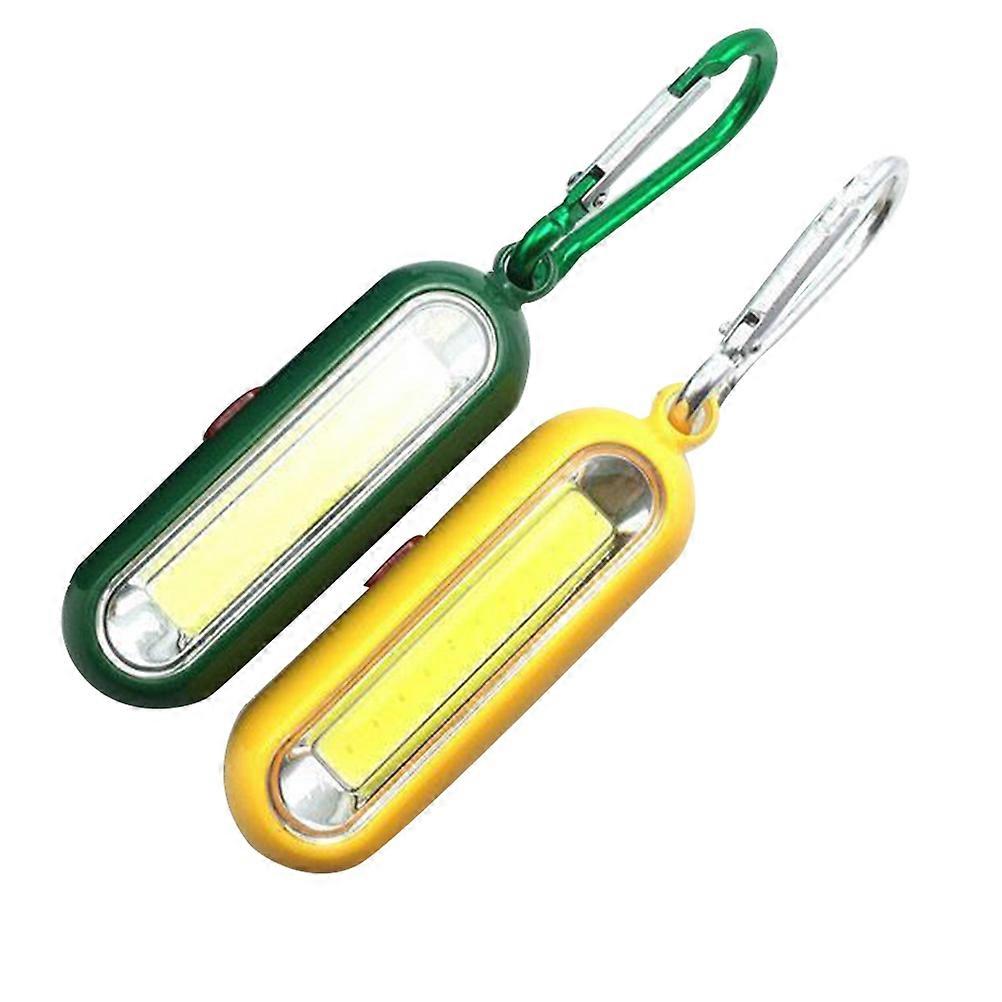 2PCS Key Chain Flashlight Hard Light Keyring Torch Outdoor Emergency Illuminating Lamp Portable Mountaineering Buckle Camping Lamp for Outdoor Use Wit