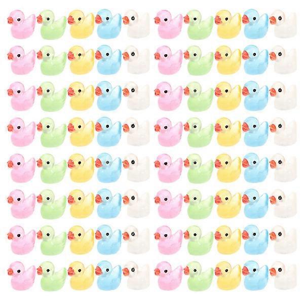 100pcs Mini Duck Figurines Resin Duck Statues Mini Duck Figurines Decors for Home