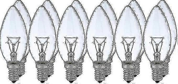 12 becuri incandescente clasice E14, 40w, alb transparent