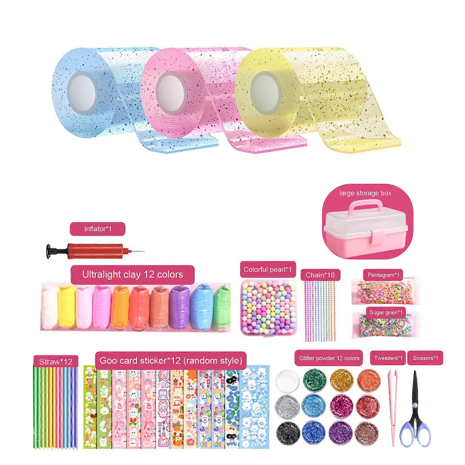 Kit di bolle di nastro nano per bambini con tutorial video passo-passo, nastro senza tracce Nano Double Stick Gel Grip Nano Magical Tape Bubbles