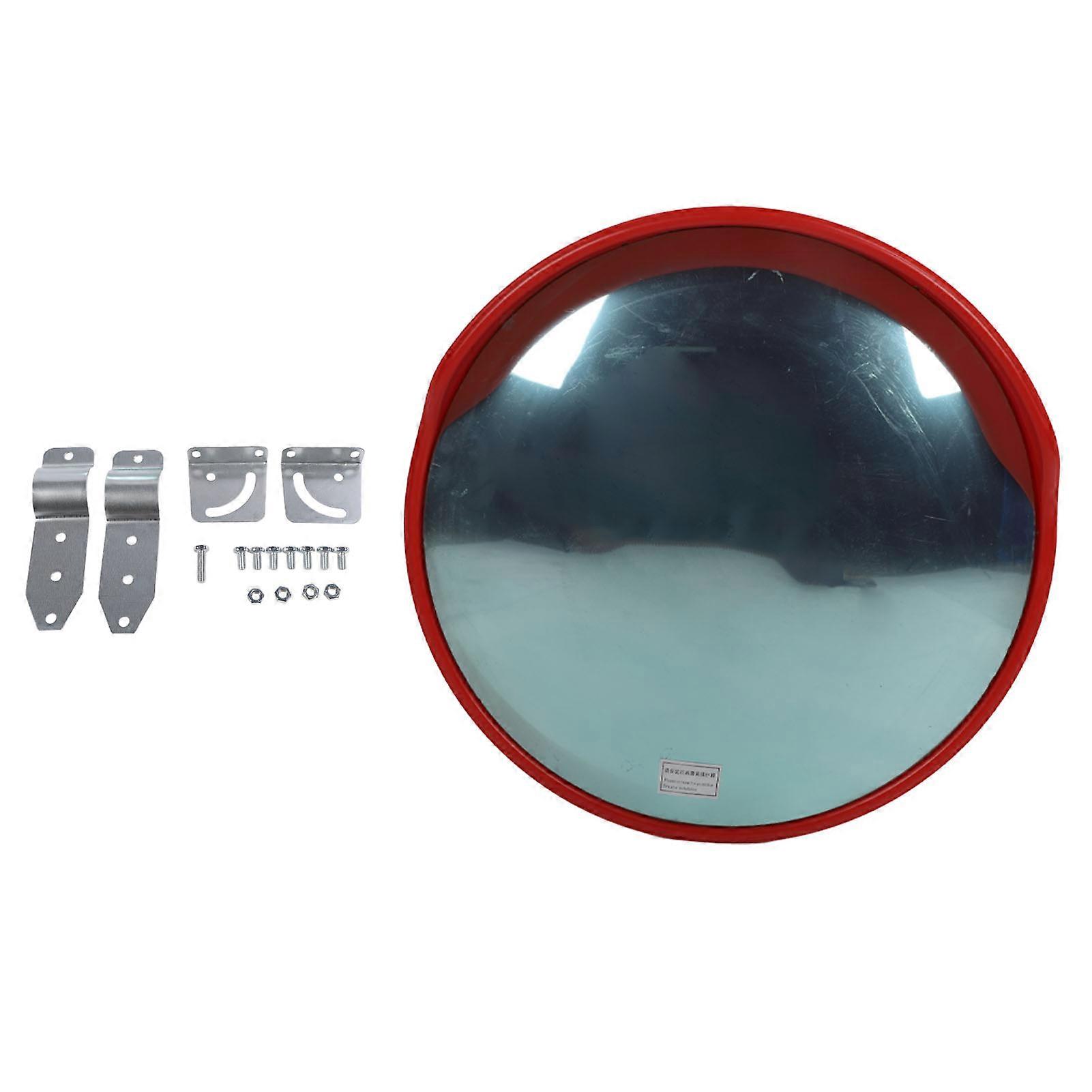 Round Convex Mirror 30 Inch Wide Angle Curved Safety Mirror with Adjustable Stand for Park Lot Outdoor Type