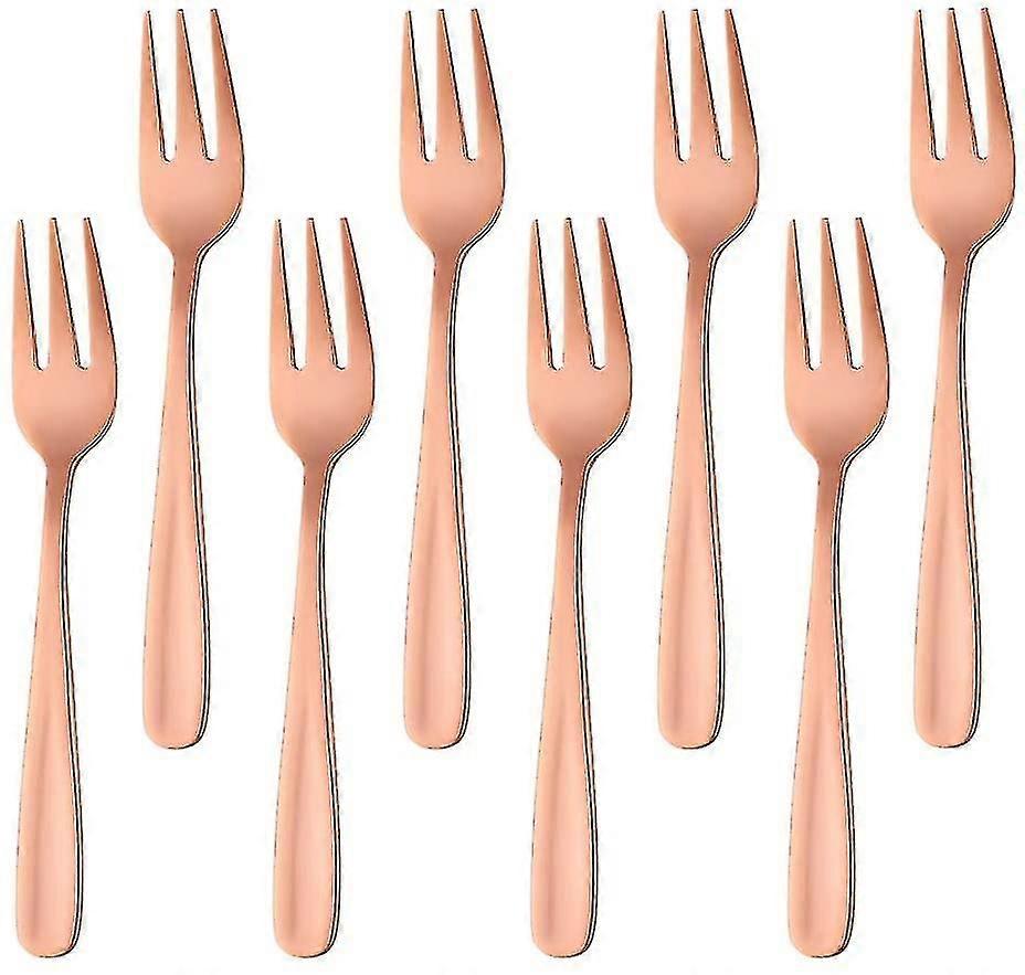 8pcs Stainless Steel Cake Fork 3 Prong Fruit Fork, Fork Set