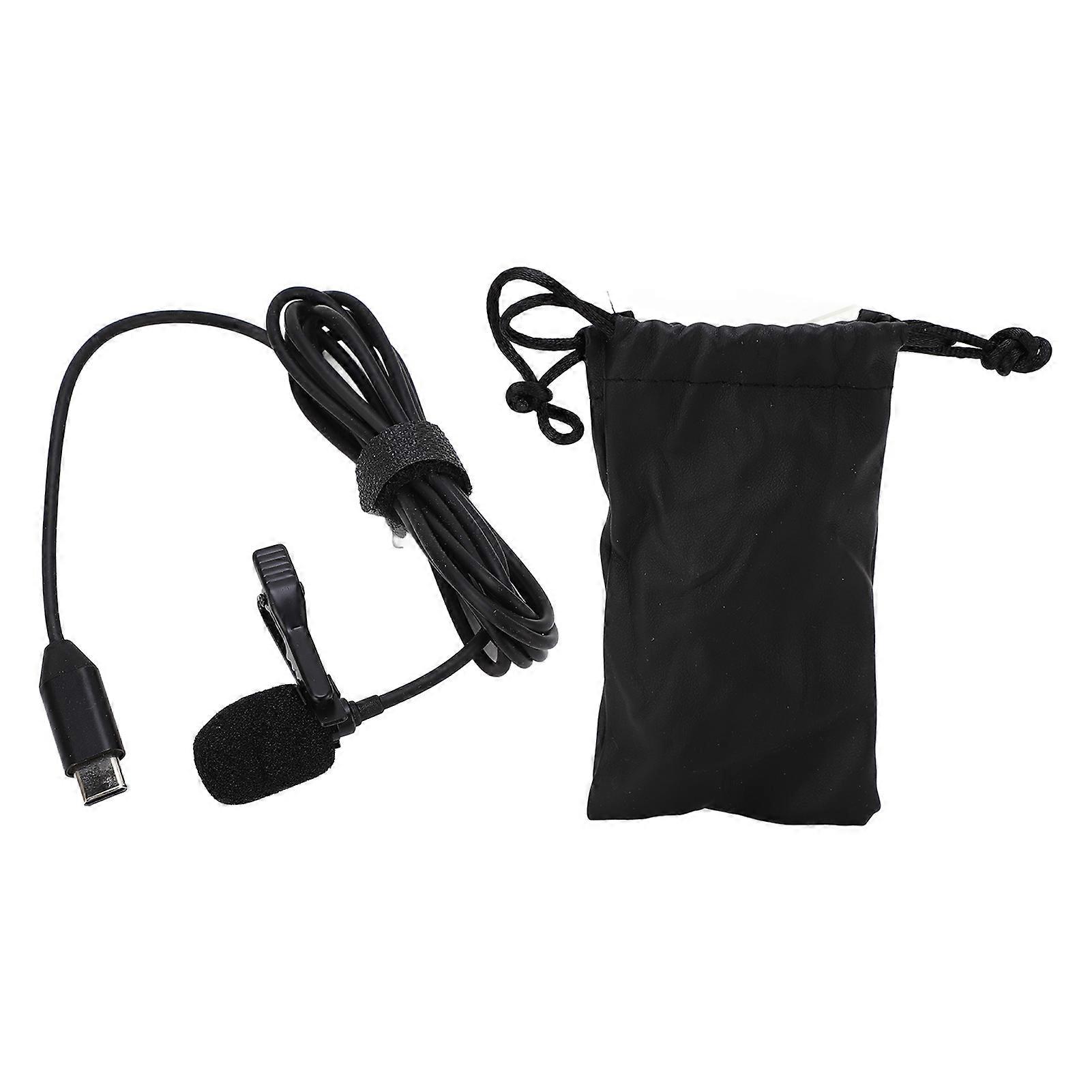 Wired Lavalier Lapel Microphone Type C Interface Clip On Mini Lapel Mic For Insta360 One R