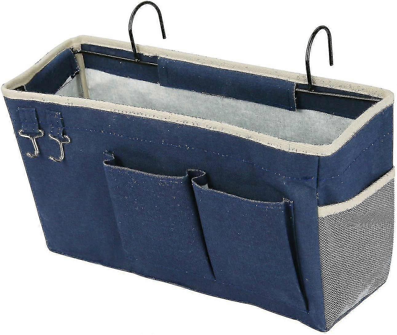 Bedside Hanging Storage Dormitory Bed Organiser Caddy, Navy Blue