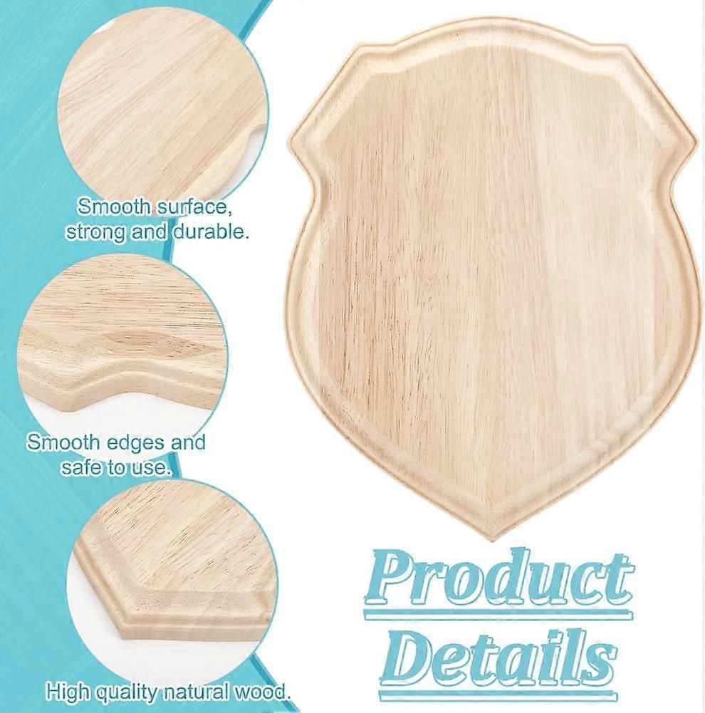 Unfinished Wooden Plaque Natural Wood Plaque 9.8x7.87x0.7inch Shield ...