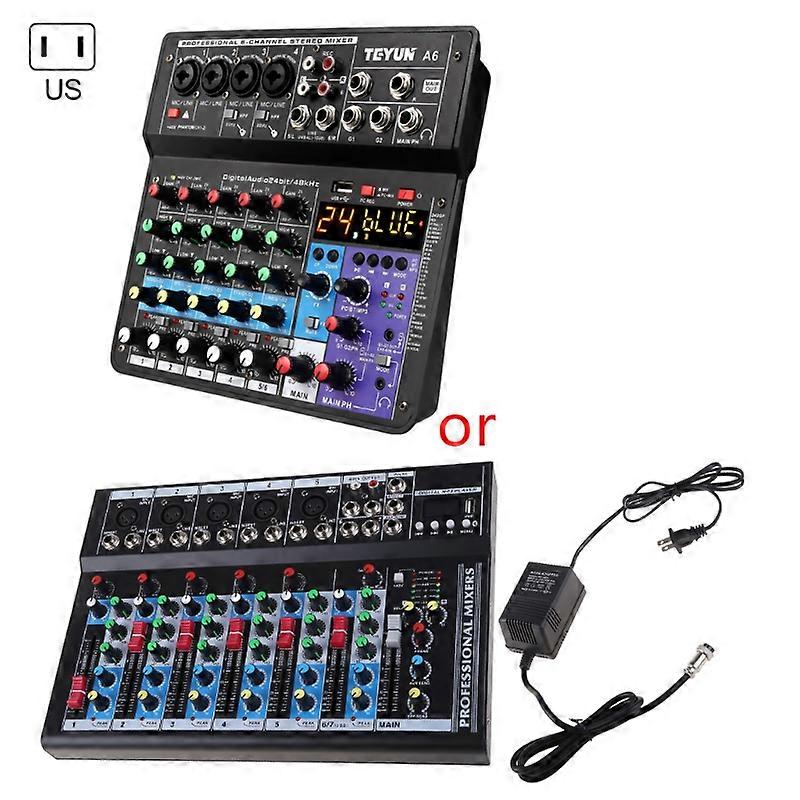Mixer 6 Channels Live Sound Card All-In-One, Microphone 24 Kinds Of Dsp Effects