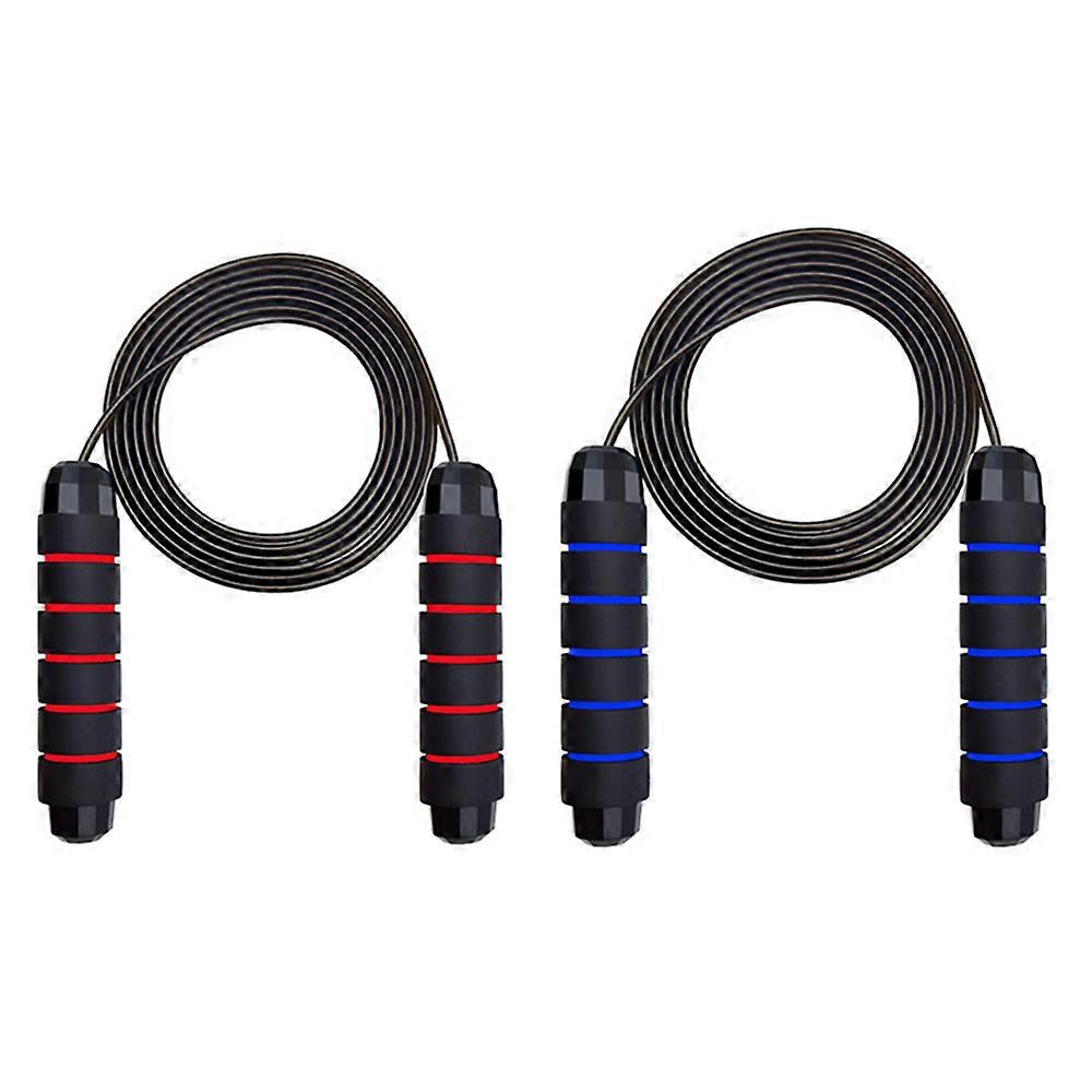 2 Pieces Speed Rope with Ball Bearings, Adjustable Length, Jump Rope with Non-Slip Handles, Rope Skipping for Fitness & Training Suitable for Children
