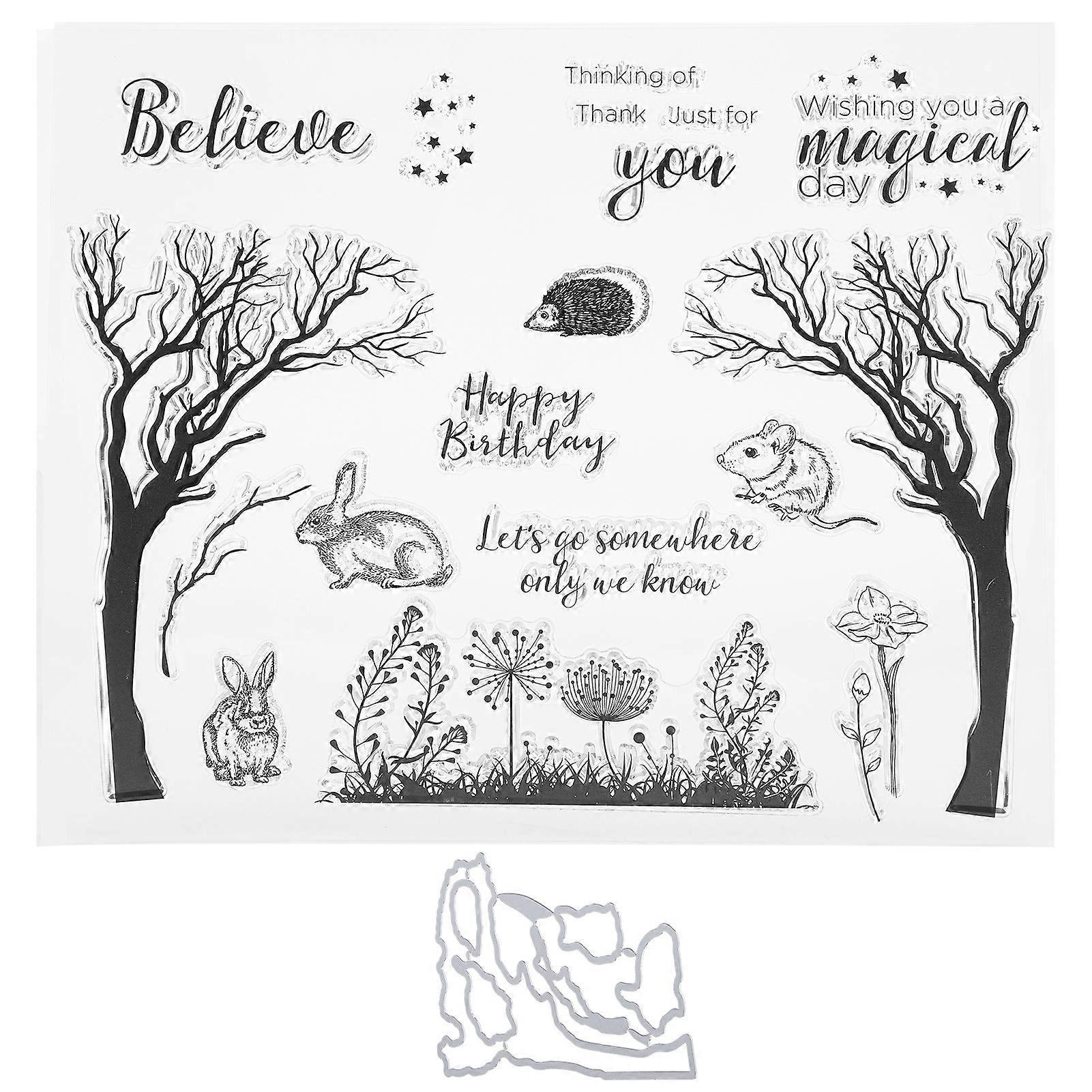 TPR Clear Stamp Transparent Rectangular for DIY Scrapbook Photo Album Diary Greeting Card