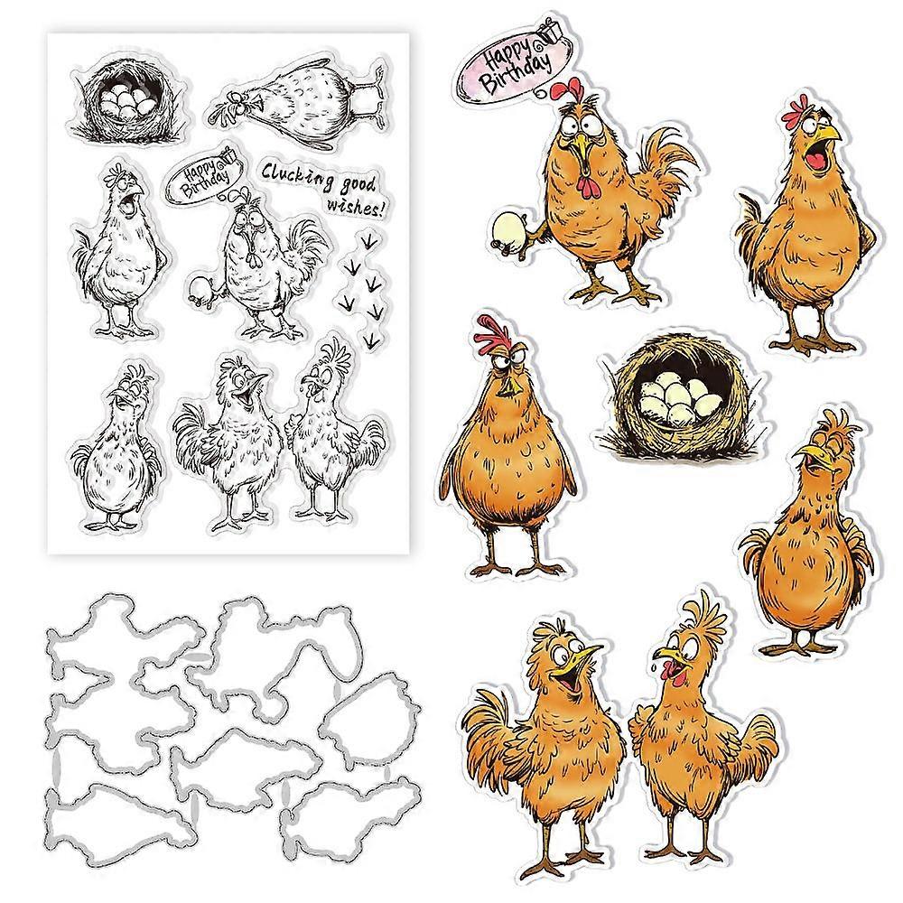 1Pc Carbon Steel Cutting Dies Stencils with Custom Summer Theme PVC Plastic Clear Stamp Chick 160~167x108~110x0.8mm