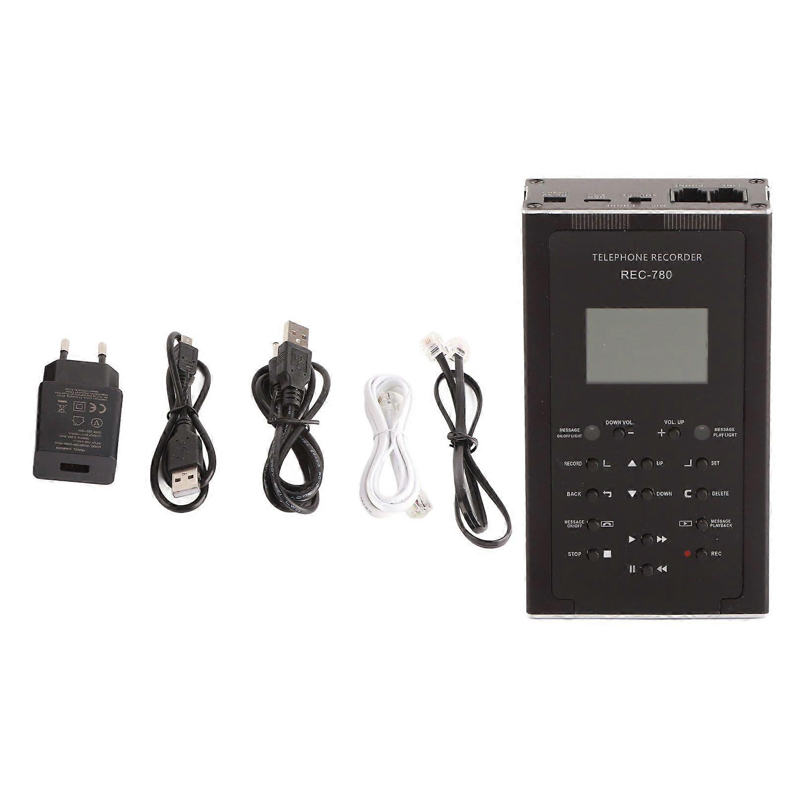Landline Phone Call Recorder Automatic Manual Telephone Recording Device 32GB Memory Telephone Recorder 100240V EU Plug