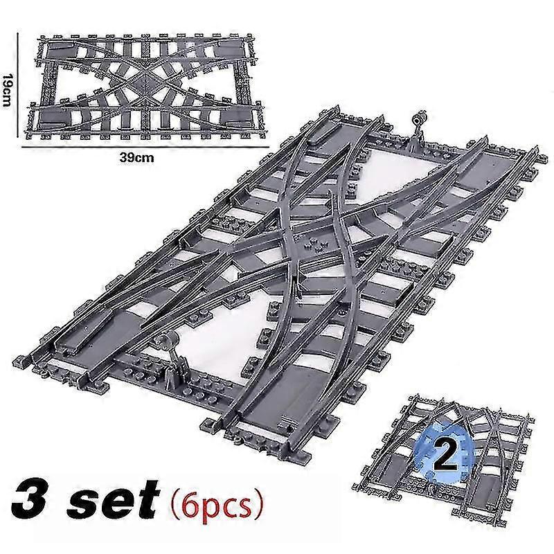 New Trains Flexible Tracks Soft Straight Curved Rails Switch Building Block Models Railways Toys For Kids Train Tracks-6pcs