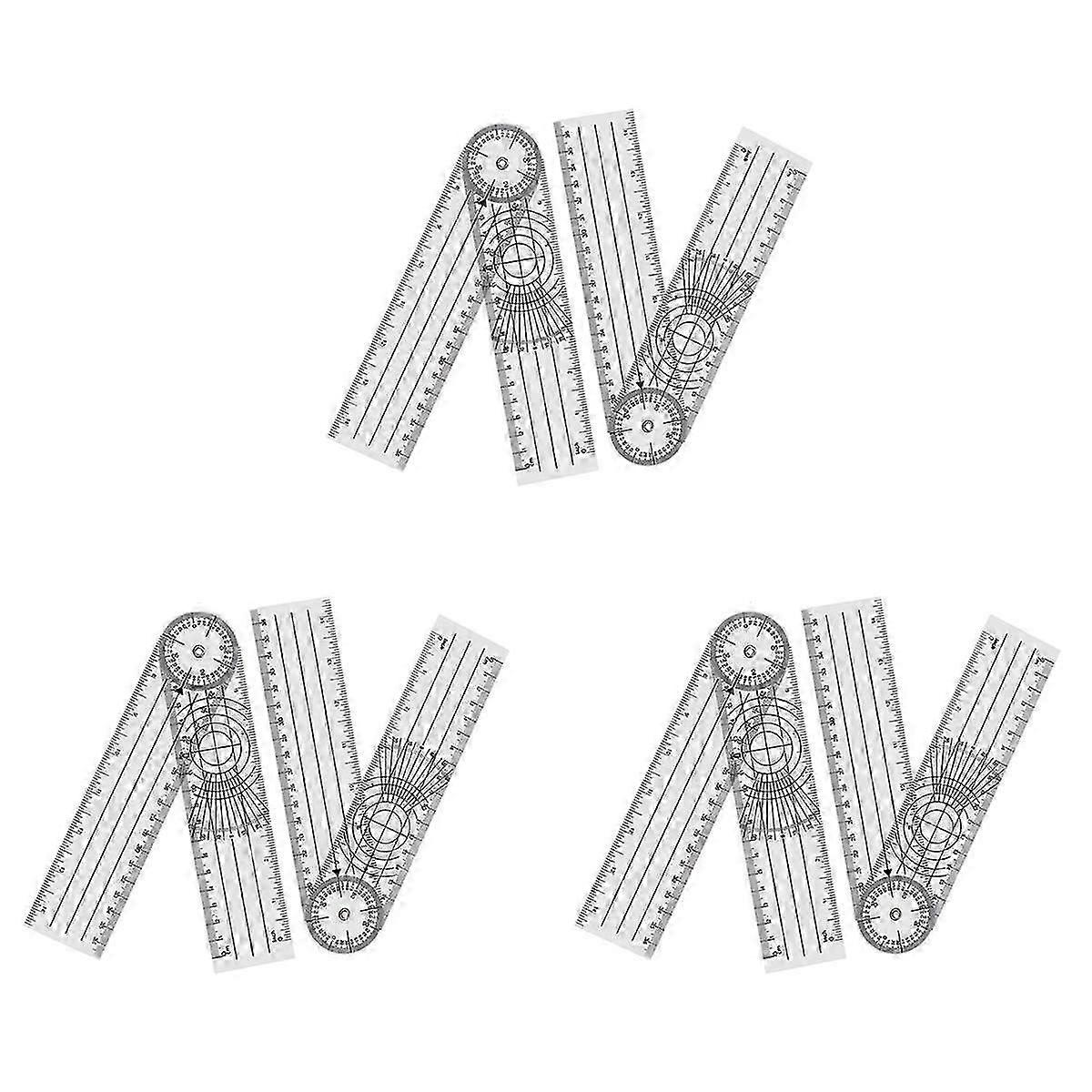 12 Pieces Goniometer Physiotherapy 360 Degree Rotation Protractor Physiotherapy PVC compatible with Physiothera