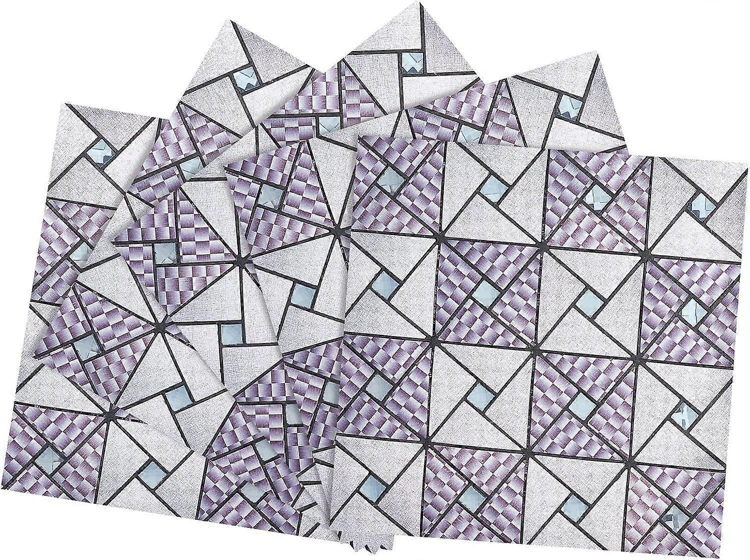 5 Pcs Glass Mirrors Mosaic Tiles Self-Adhesive Mosaic Peel Geometric Patterns Backsplash Tile for Home Decoration or DIY Crafts 11.8"x11.8"