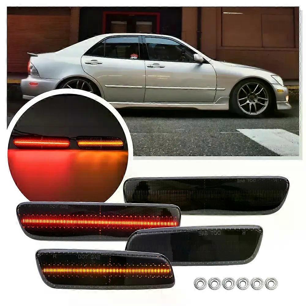 4X For Lexus IS300 2001-2005 LED Turn Signal Light Side Marker Blinker Fender Lamp front amber rear red