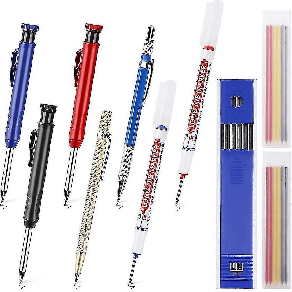 Deep Hole Carpenter Pencils,with Refills,marker Pens,for Woodworking