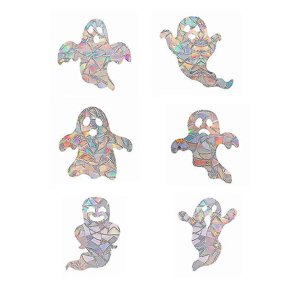 バードストライクのためのハロウィーンのゴーストウィンドウデカール - 窓のためのサンキャッチャーステッカー - ガラス窓のための窓のしがみつく