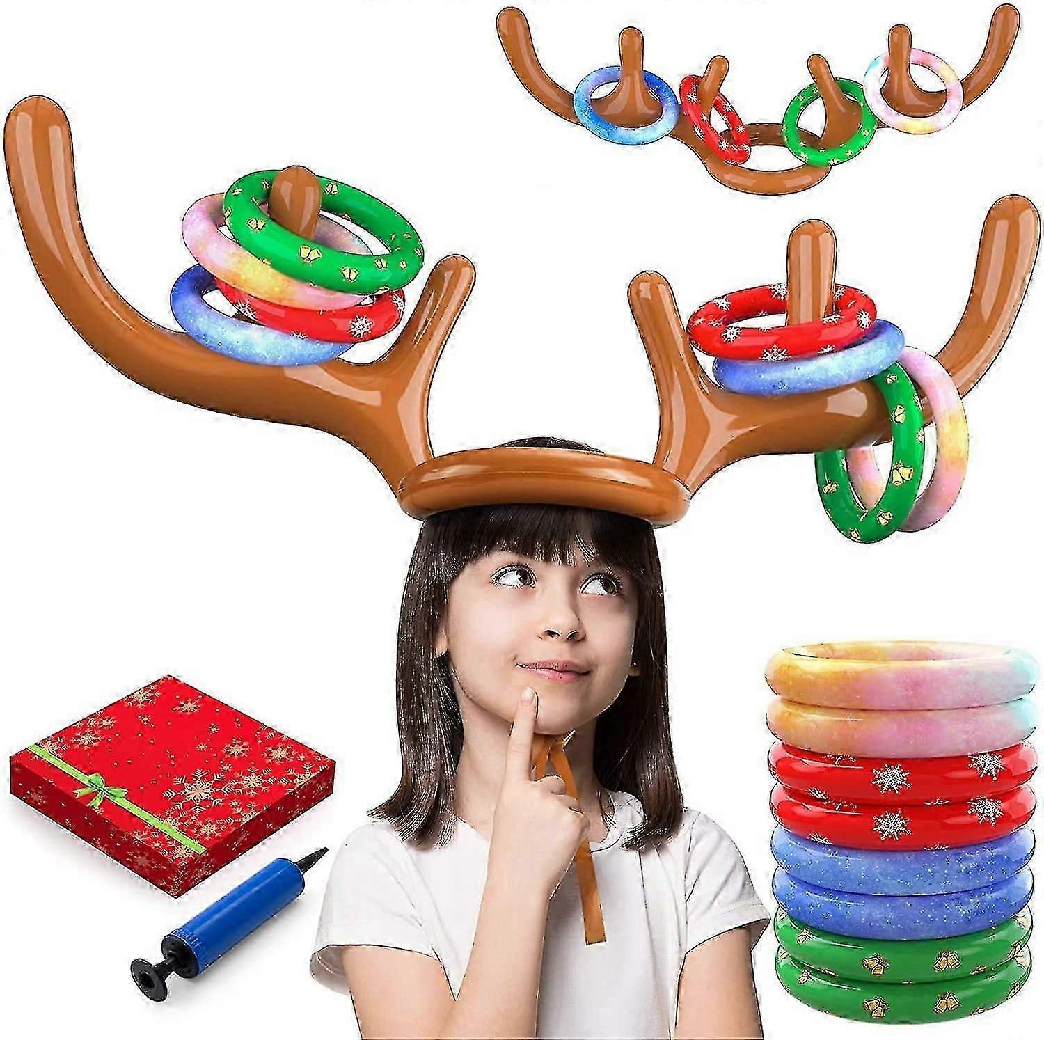 2021 Reindeer Antler Ring Toss Game Reindeer Game For Two Players