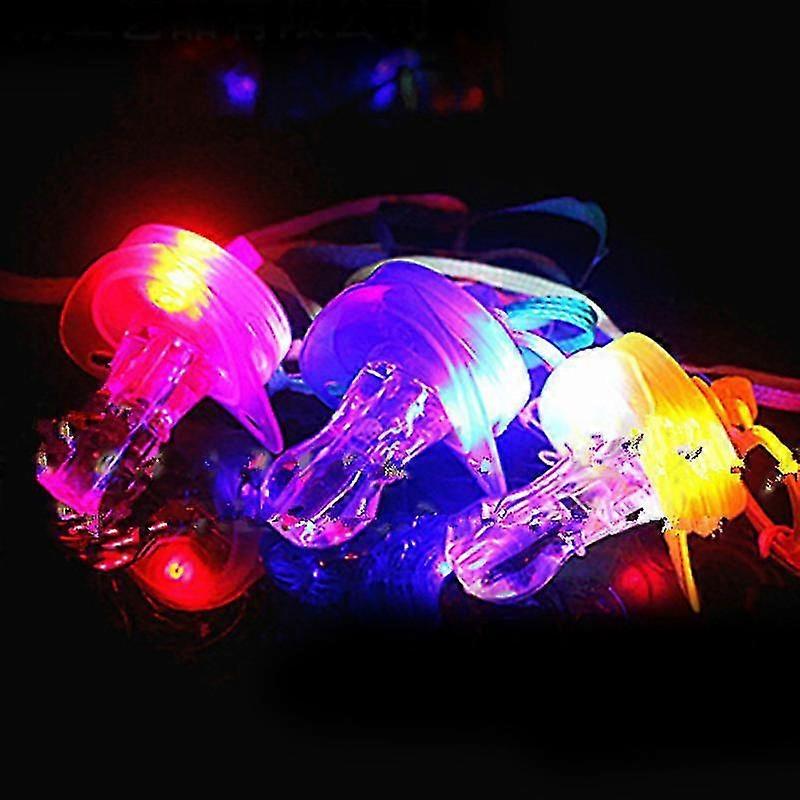 4 Pcs Flashing Whistle Baby Pacifier Led Glowing Whistle Party Atmosphere Cheering Props For Concert Events (random Color)
