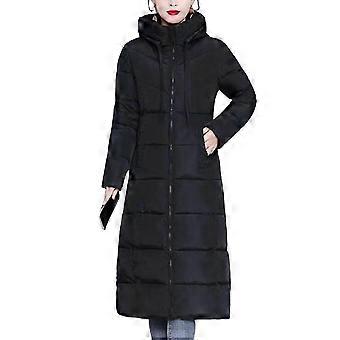 Kvinder Dunjakke Casual Zip Up Overtøj Puffer Jakke Velegnet til Gathering Wear M Sort