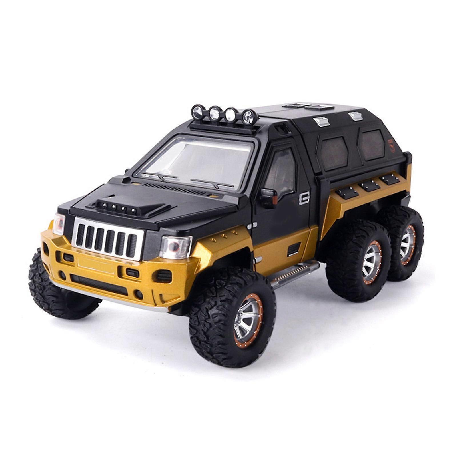 Gegoten modelauto speelgoed Realistisch gepantserd automodel met traagheid Pull Back actieve legering antibotsing babyauto speelgoed 1/24 camouflage groen