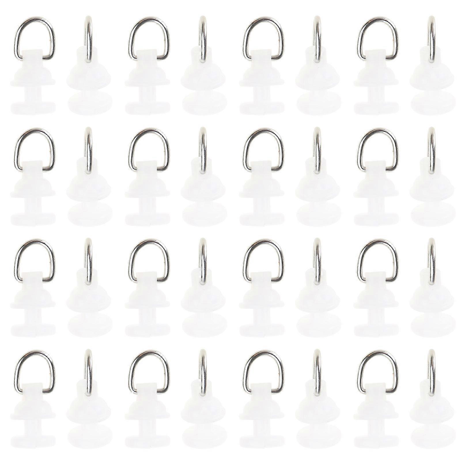 100Pcs Curtain Track Accessories White Plastic Gliders for Smooth Drapery Movement Runner Curtain Track Rollers Hooks