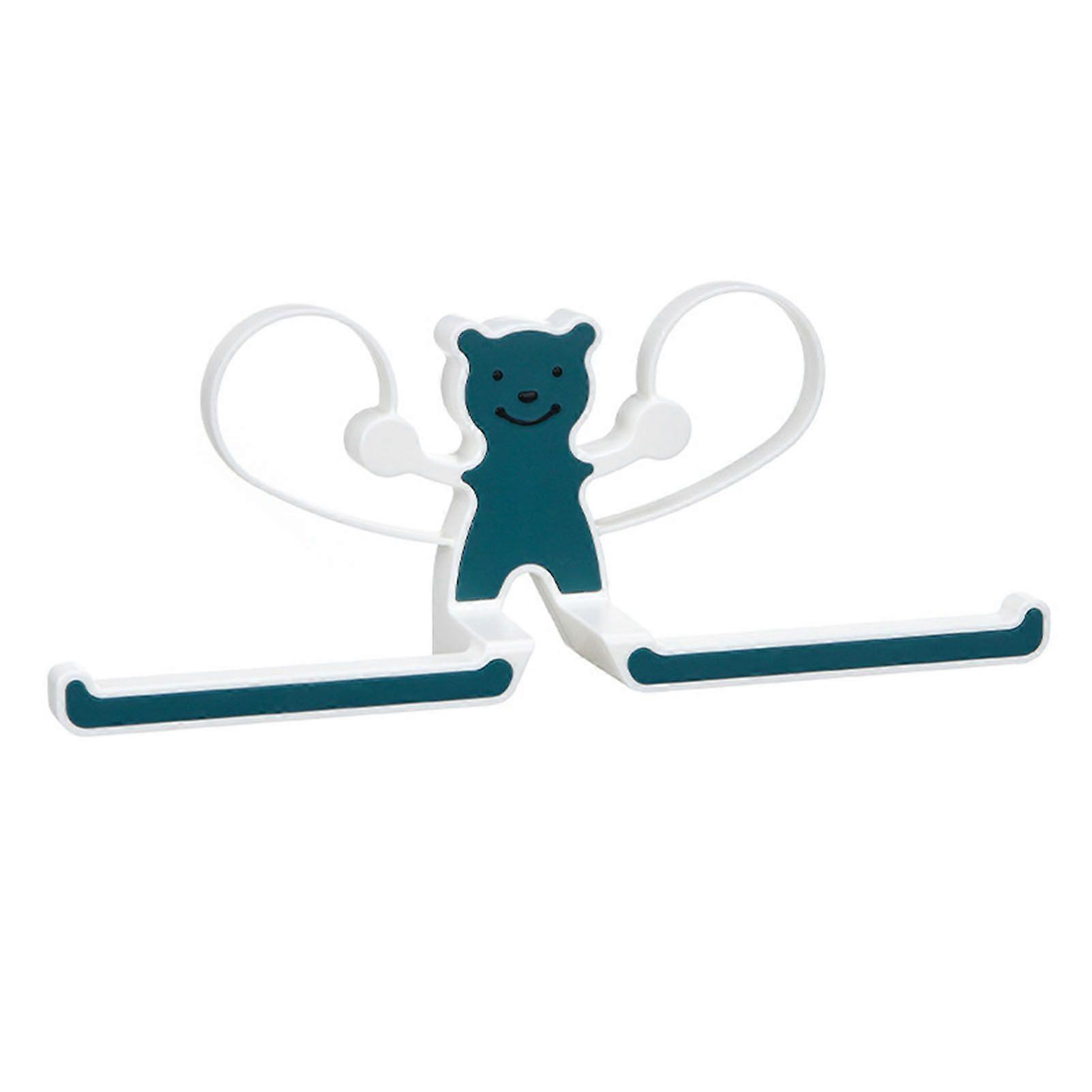 Storage Hook Rack Multipurpose Strong Bearing Capacity Waterproof Punch Free Towel Rack Holder for Home Blue