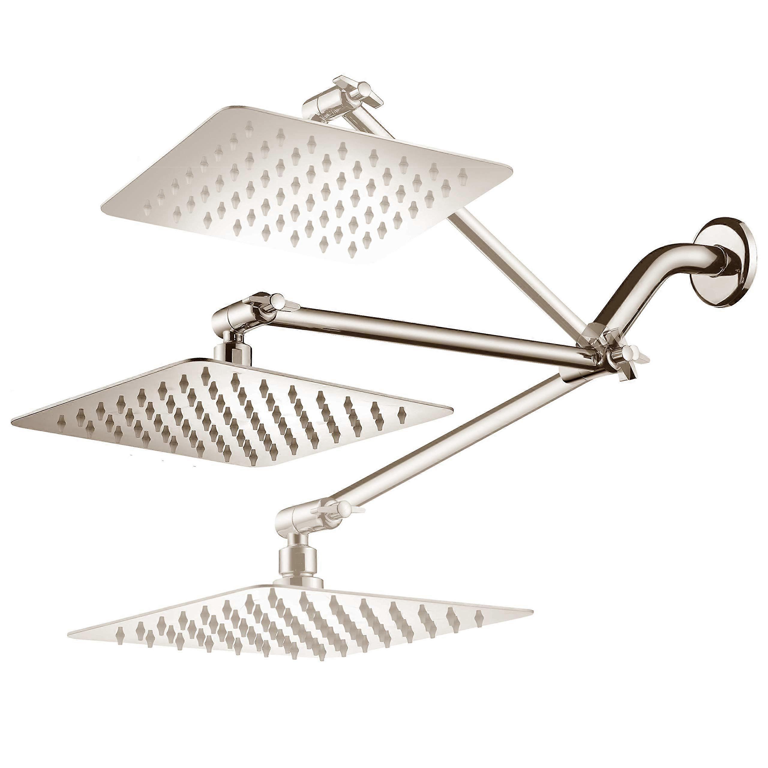 10" stainless steel square shower head with adjustable arm