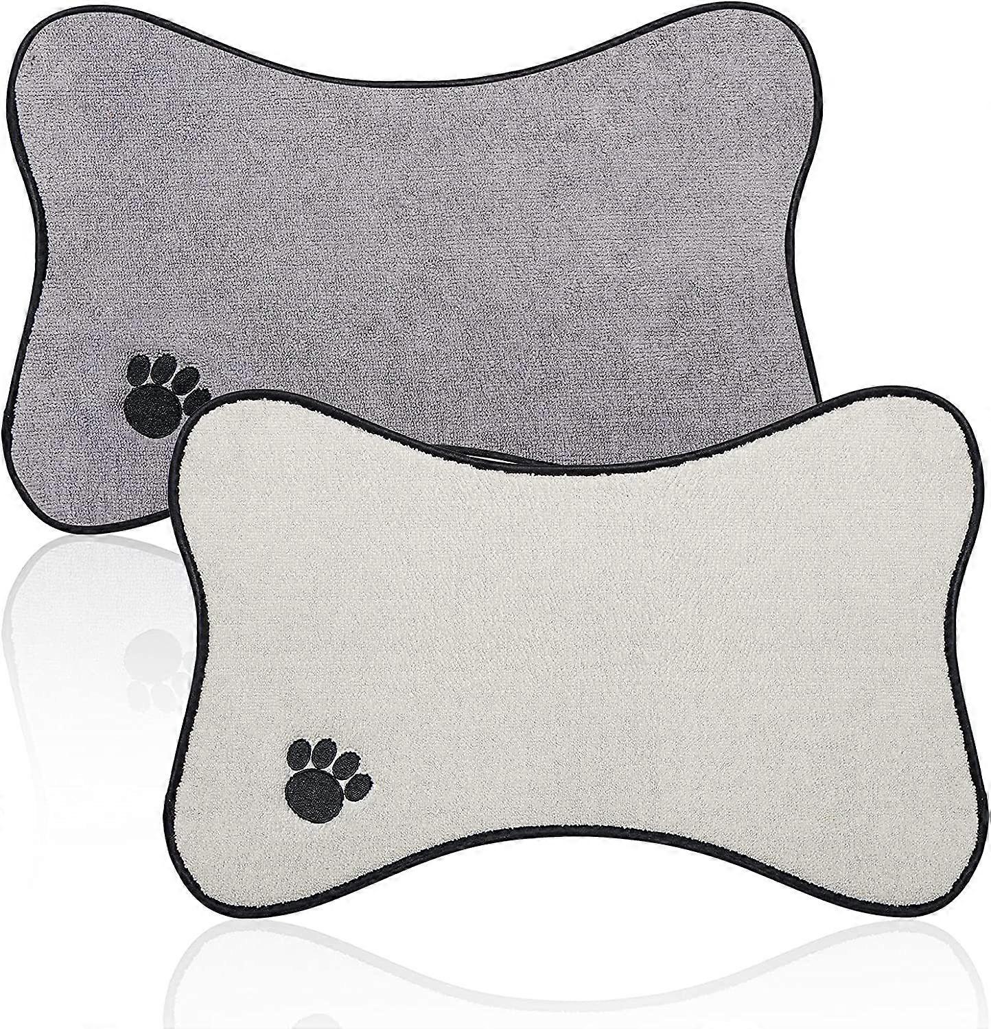 Dog Mats 2-Pack - Non-Slip Feeding Trays for Pets, Absorbent, Durable, Washable, Large Size