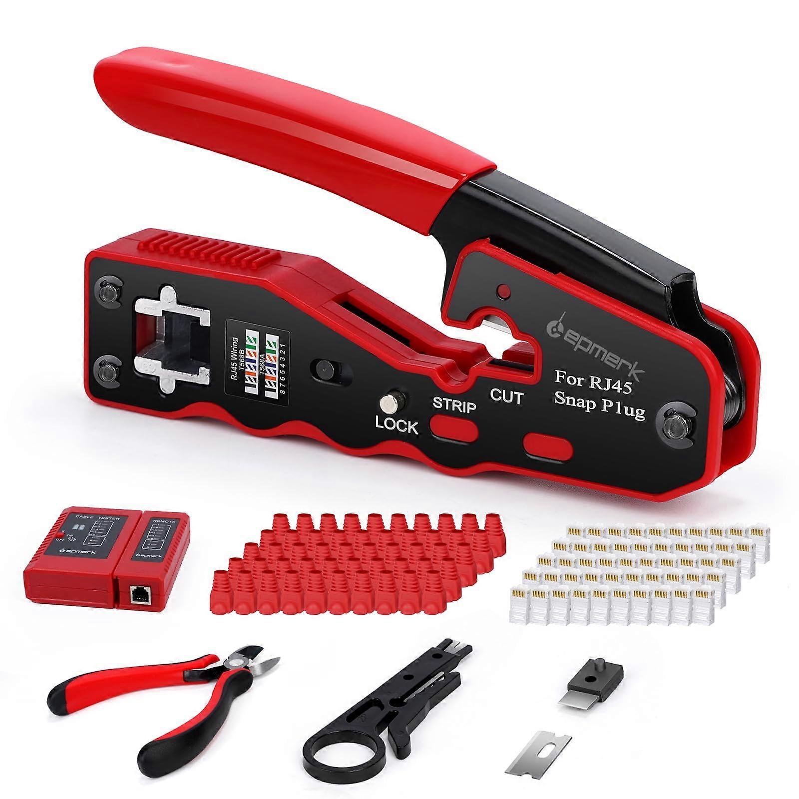 300 Pieces All-in-one Crimp Tool Kit for Network Installation