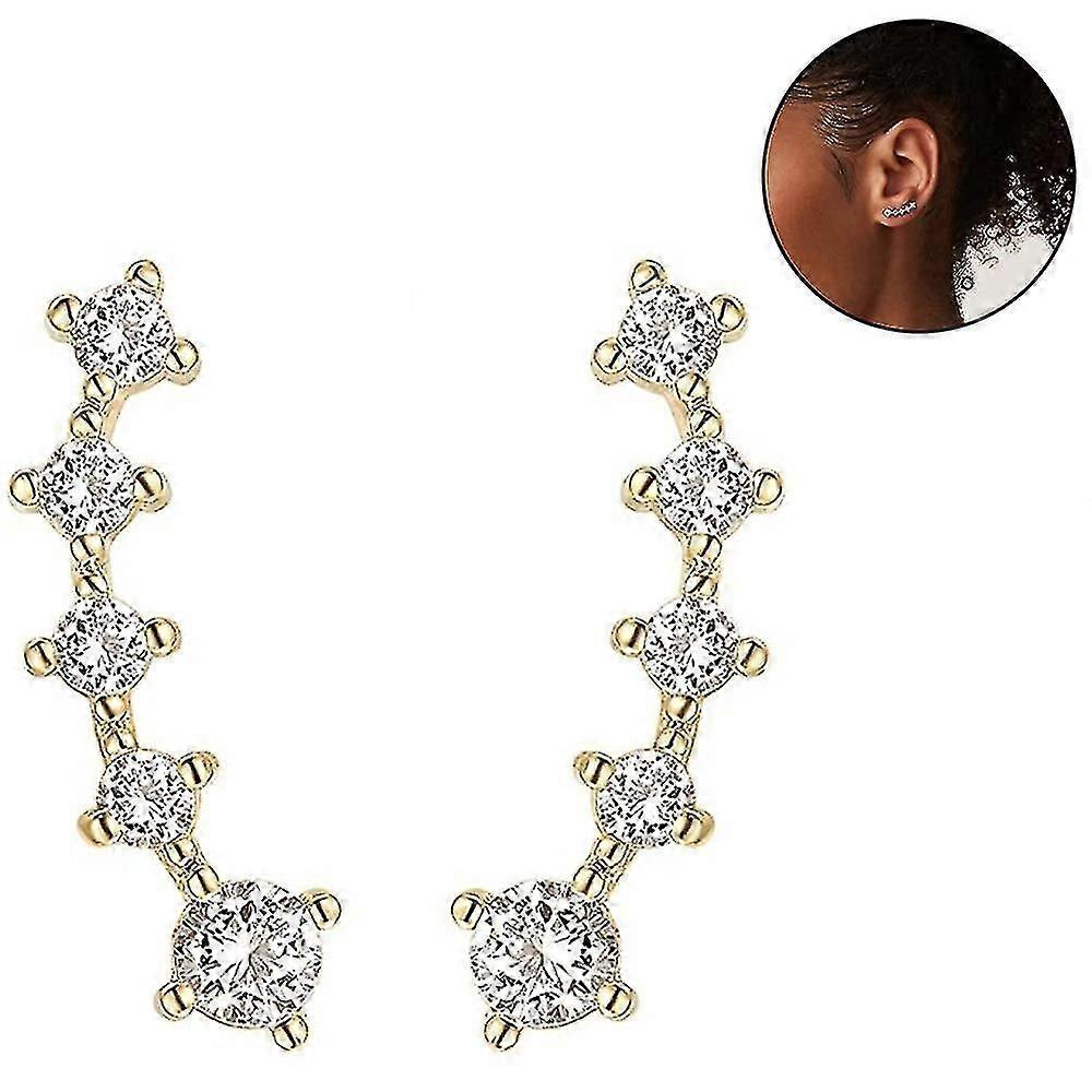 1 Pair Earrings With 14k Gold Plated Sterling Silver Post Crawler