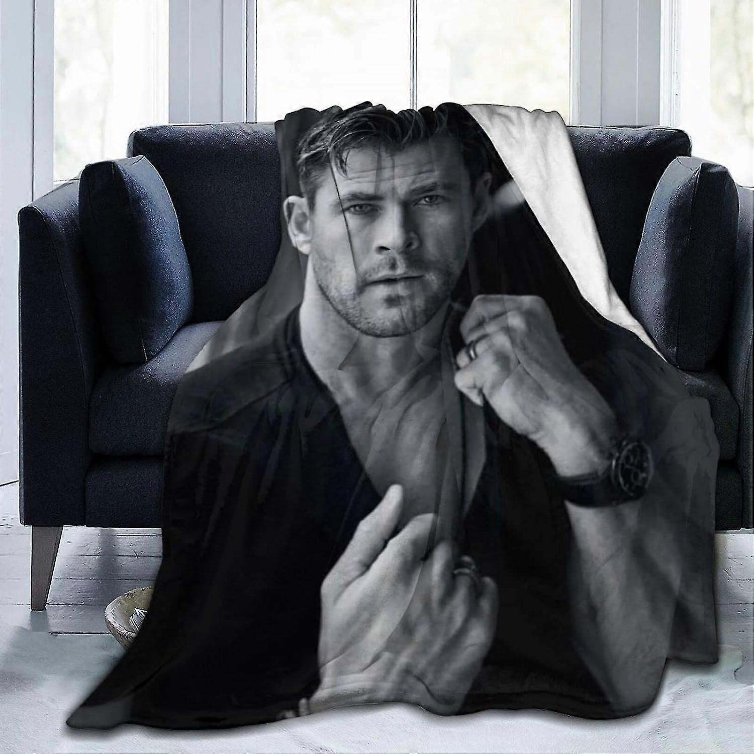 Chris Hemsworth Flanela Soft Air Conditioner Anti-Pilling Lap para sofá quarto sala de estar ABD14003