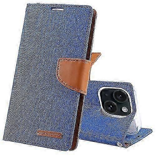 For Iphone 15 Goospery Canvas Diary Fabric Texture Flip Leather Mobile Phone Case