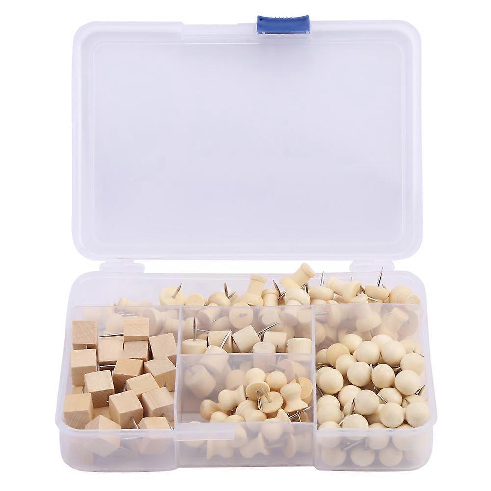 Natural Wood-headed, Rust-resistant Thumbtacks Assortment Kit
